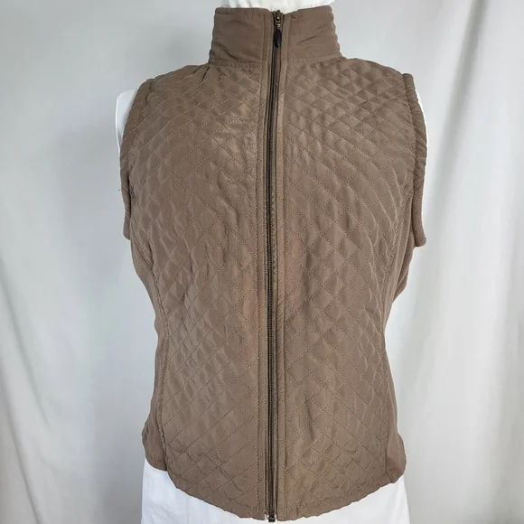 Columbia Mocha Brown VEST Womens Size S Small Full Zip Quilted, Fleece Sides - Picture 2 of 15